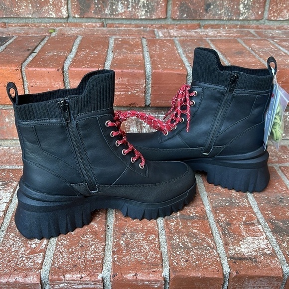 Nurture Whitney Water Resistant Leather Lace-Up Platform Boots Women's Size 8 - Picture 7 of 8